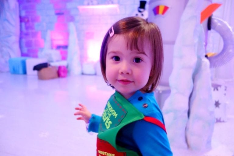young girl at Christmas event