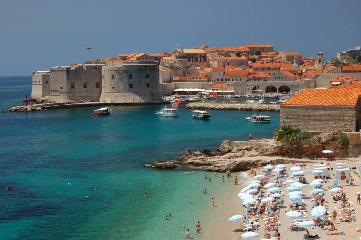 view of Dubrovnik city and coastline