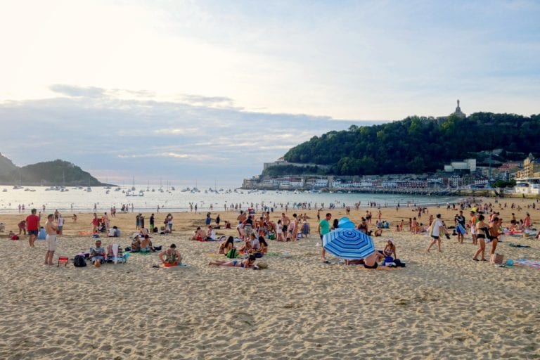 lots of people on a beach