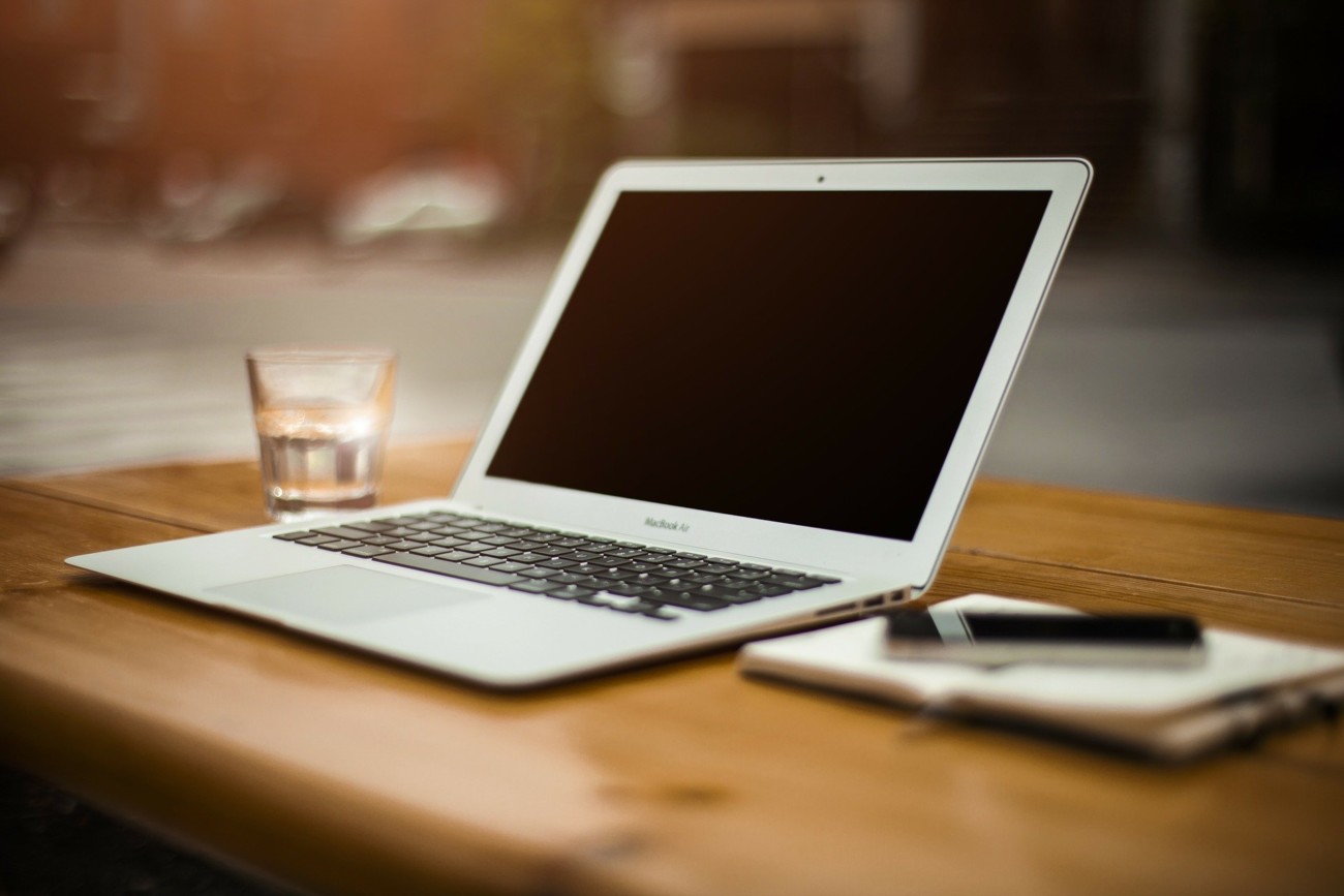 open laptop on table