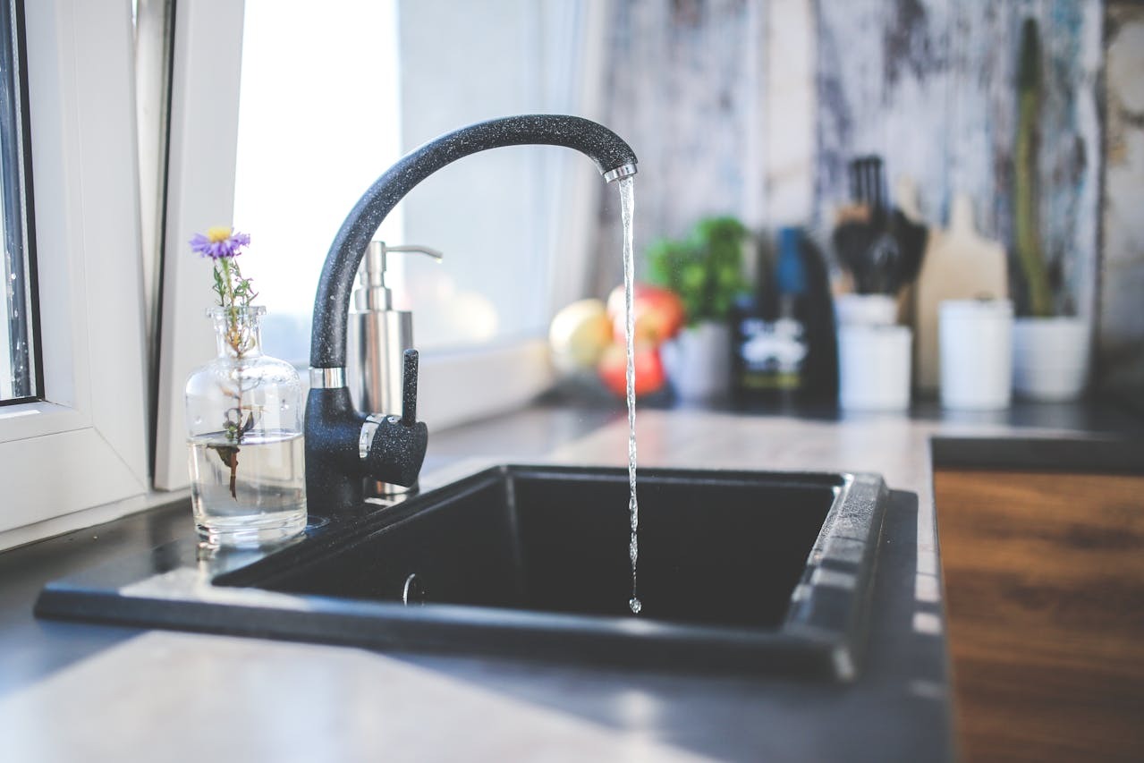 running tip in kitchen sink