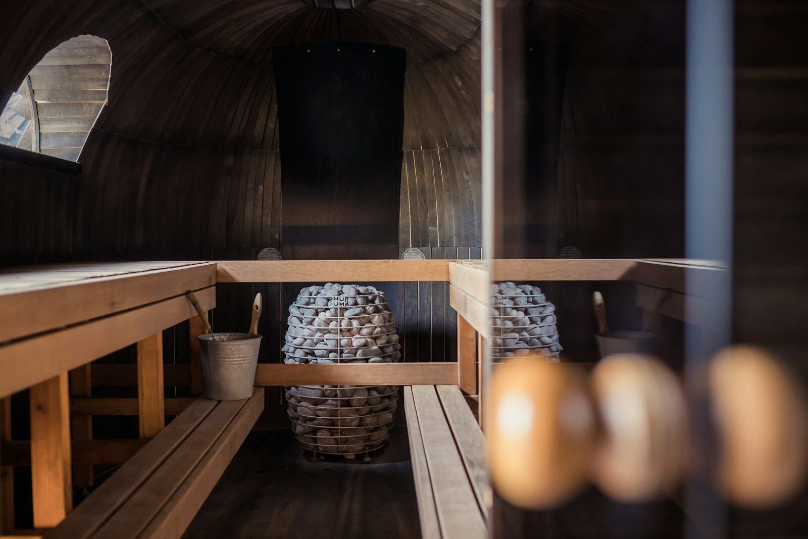 sauna inside a spa