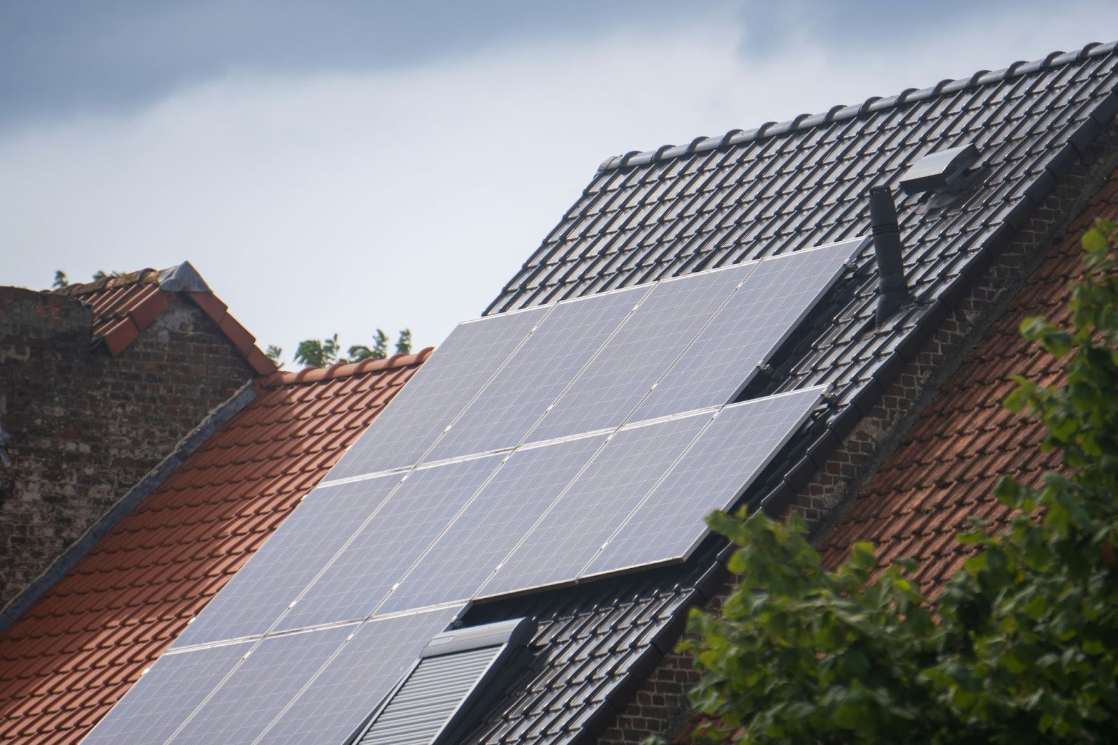 solar panels on roof of house