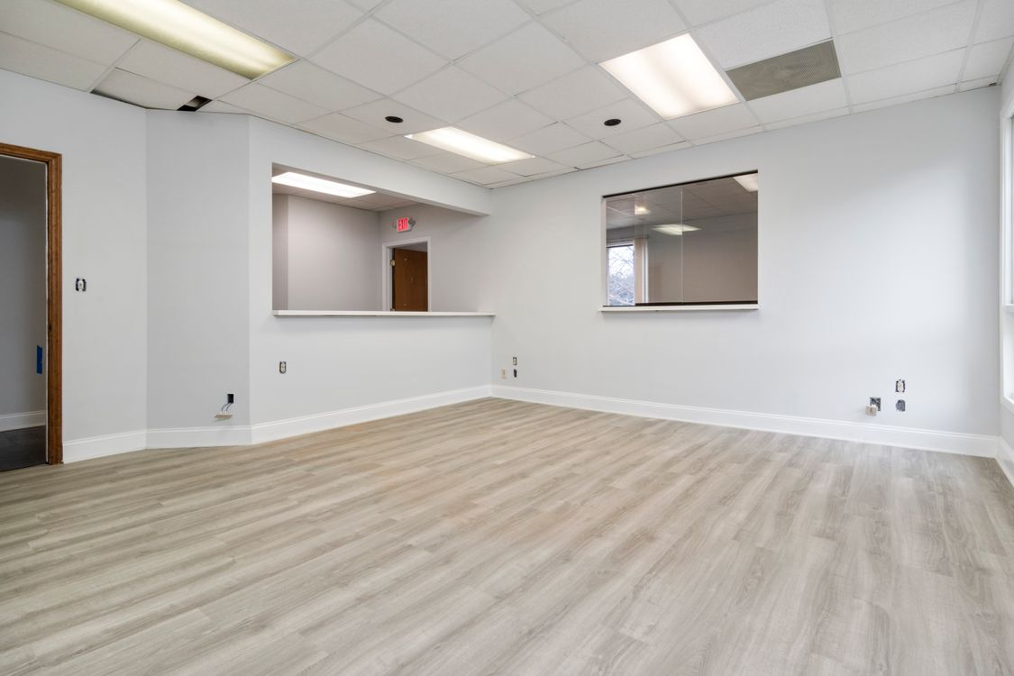 empty office space with white walls
